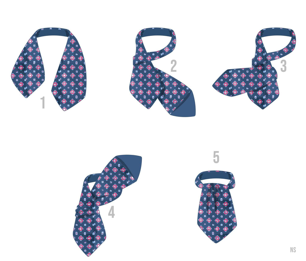 Grafik: Wie bindet man eine Cravat, Ascot Tie?