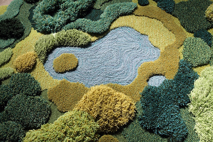 Unique wool rug by Argentinian artist Alexandra Kehayoglou