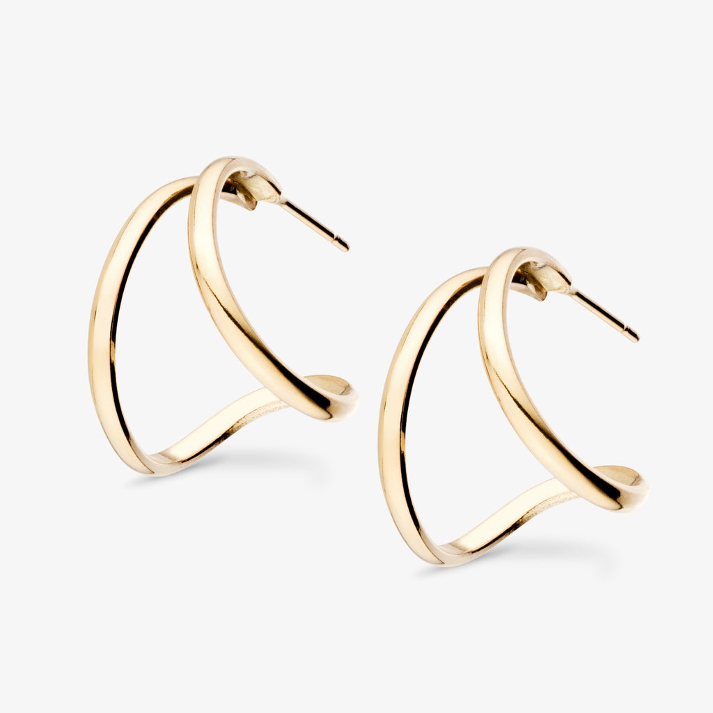 Wave Hoop Earrings in 9kt gold