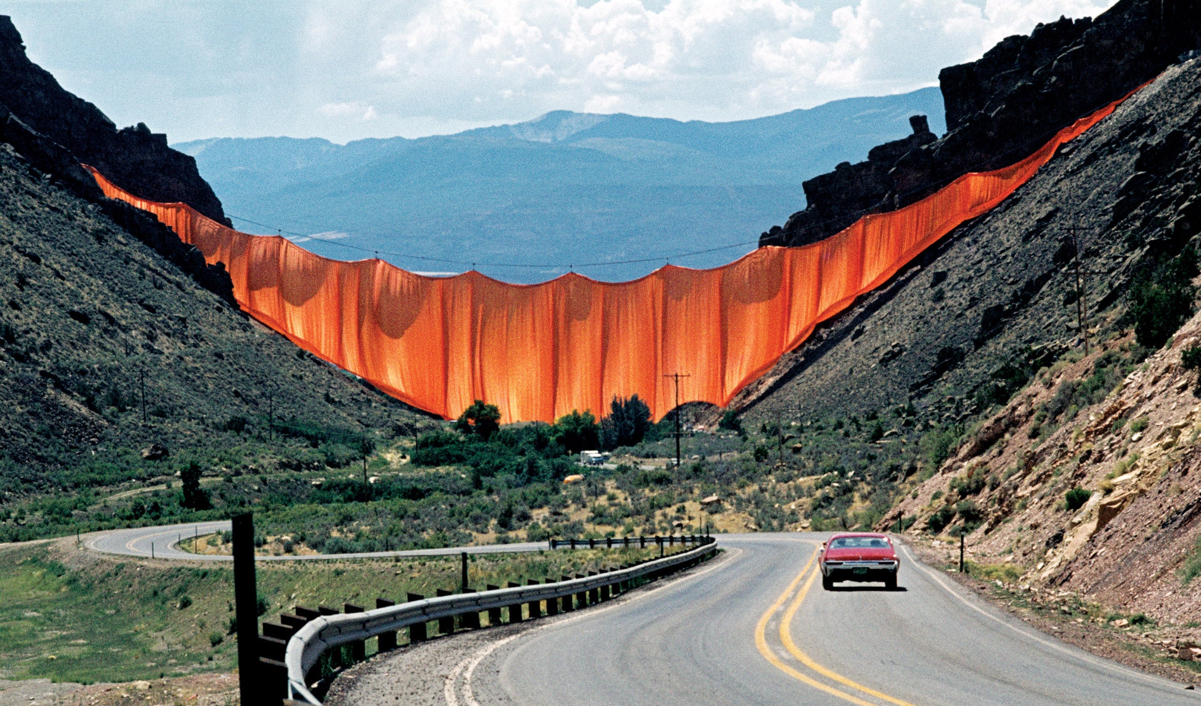 Valley Curtain by Christo and Jeanne Claude, Rifle, Colorado, 1972