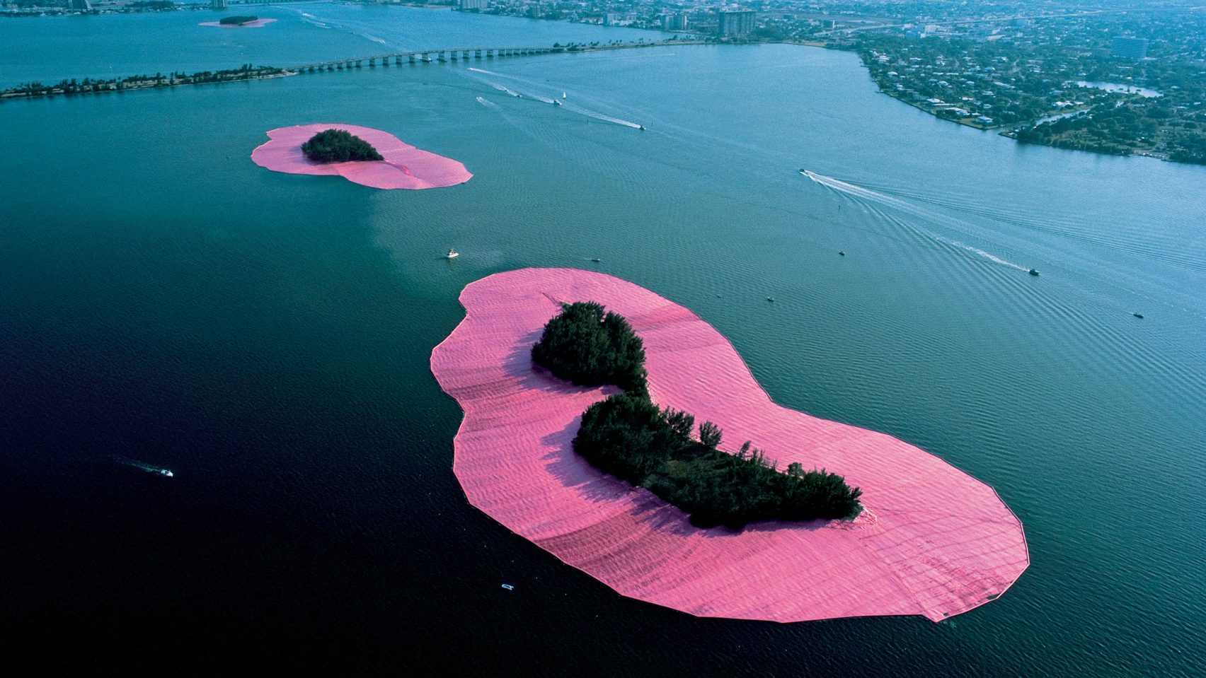 Surrounded Islands by Christo and Jeanne Claude, Biscayne Bay, Greater Miami, Florida, 1983