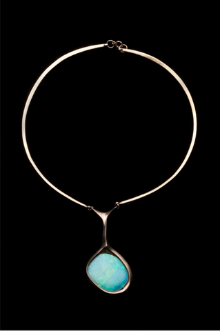 Gold necklace with opal pendant dallas museum of art