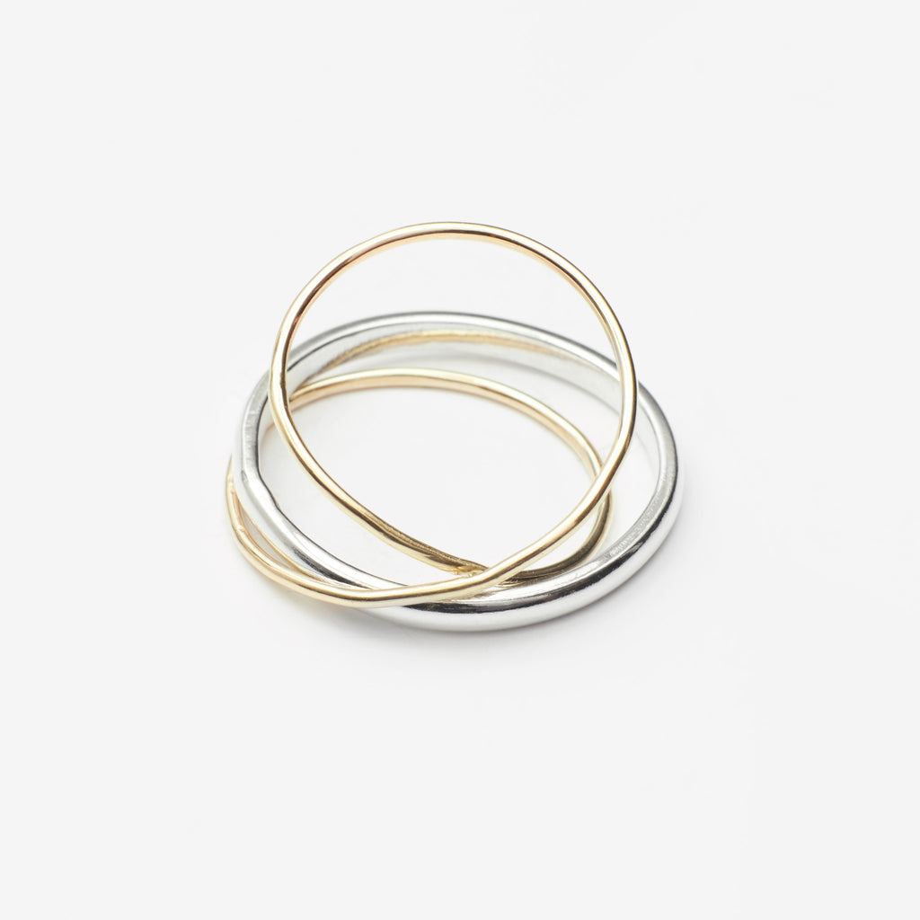 Orbit Ring - Sterling silver - 9ct gold - handcrafted jewellery - jewellery collection by Skomer Studio