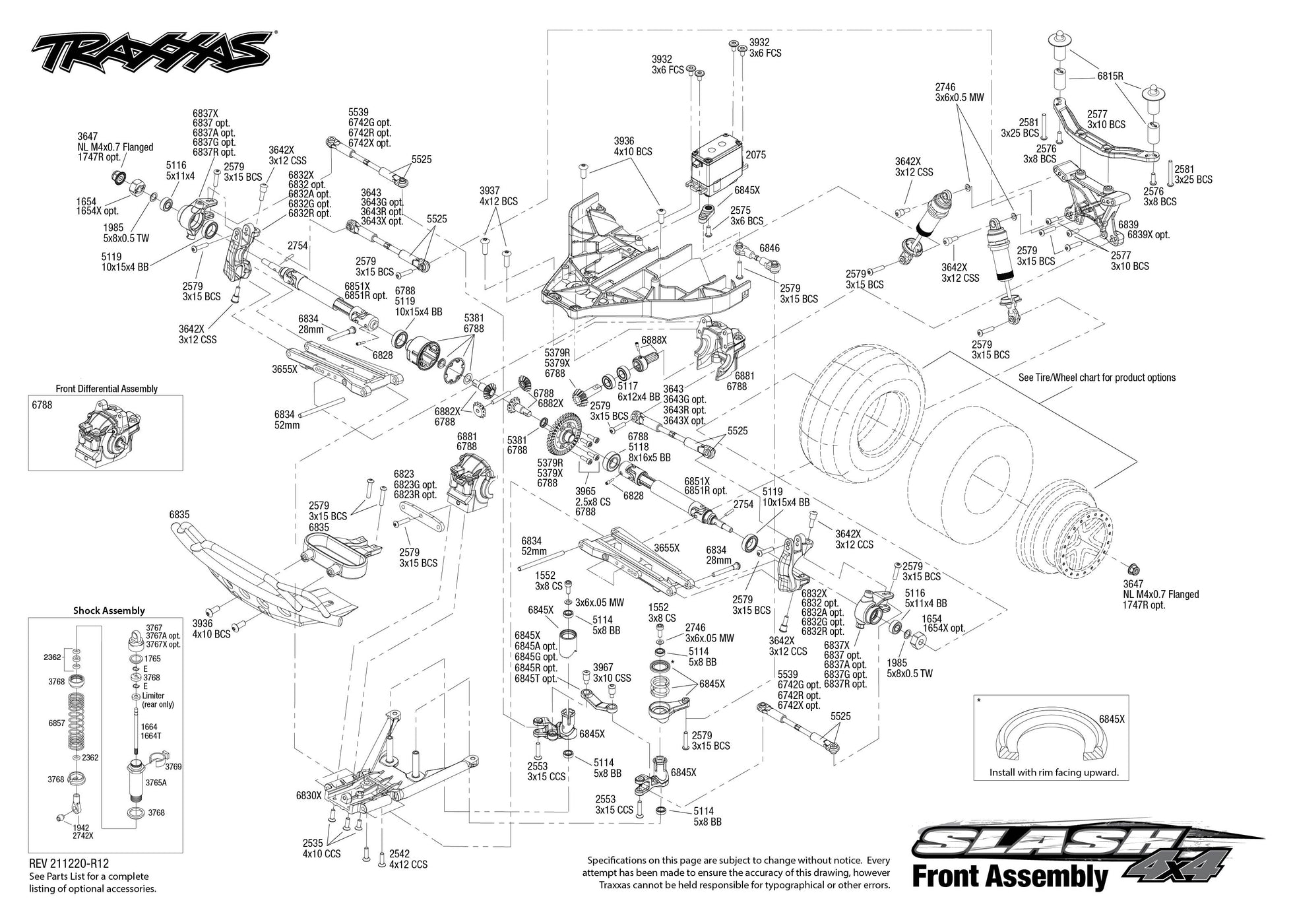 Traxxas Slash 4x4 VXL Parts Exploded View (680684) — Adventure Hobbies