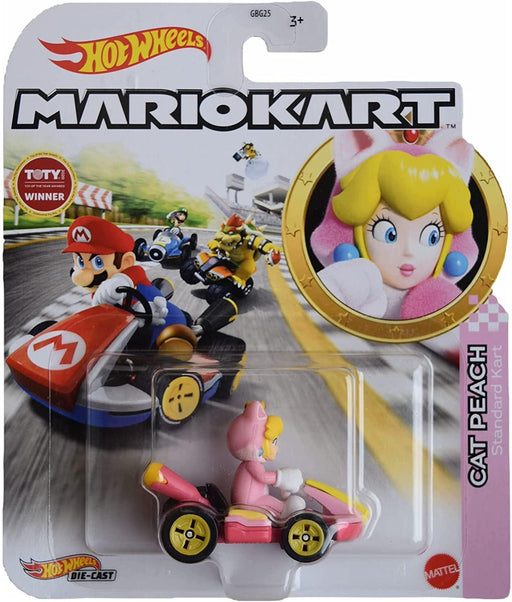 Hot Wheels Mario Kart Cat Peach Standard Car Play Vehicle 