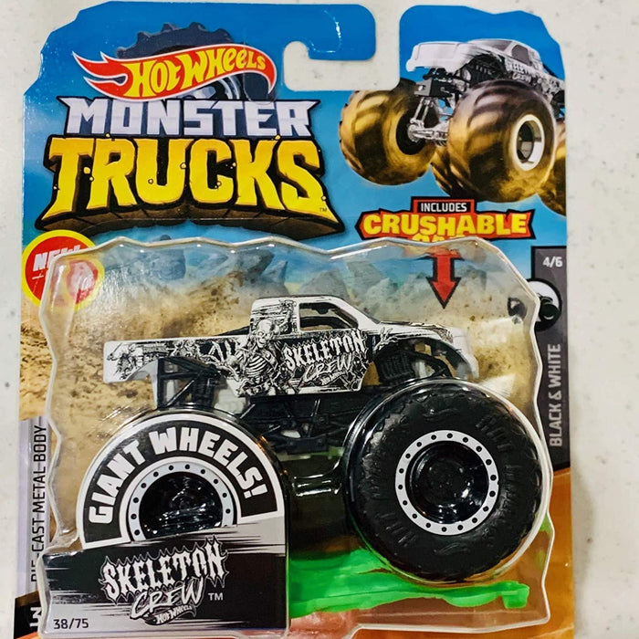 Hot Wheels Monster Truck Skeleton Crew Crushable Truck