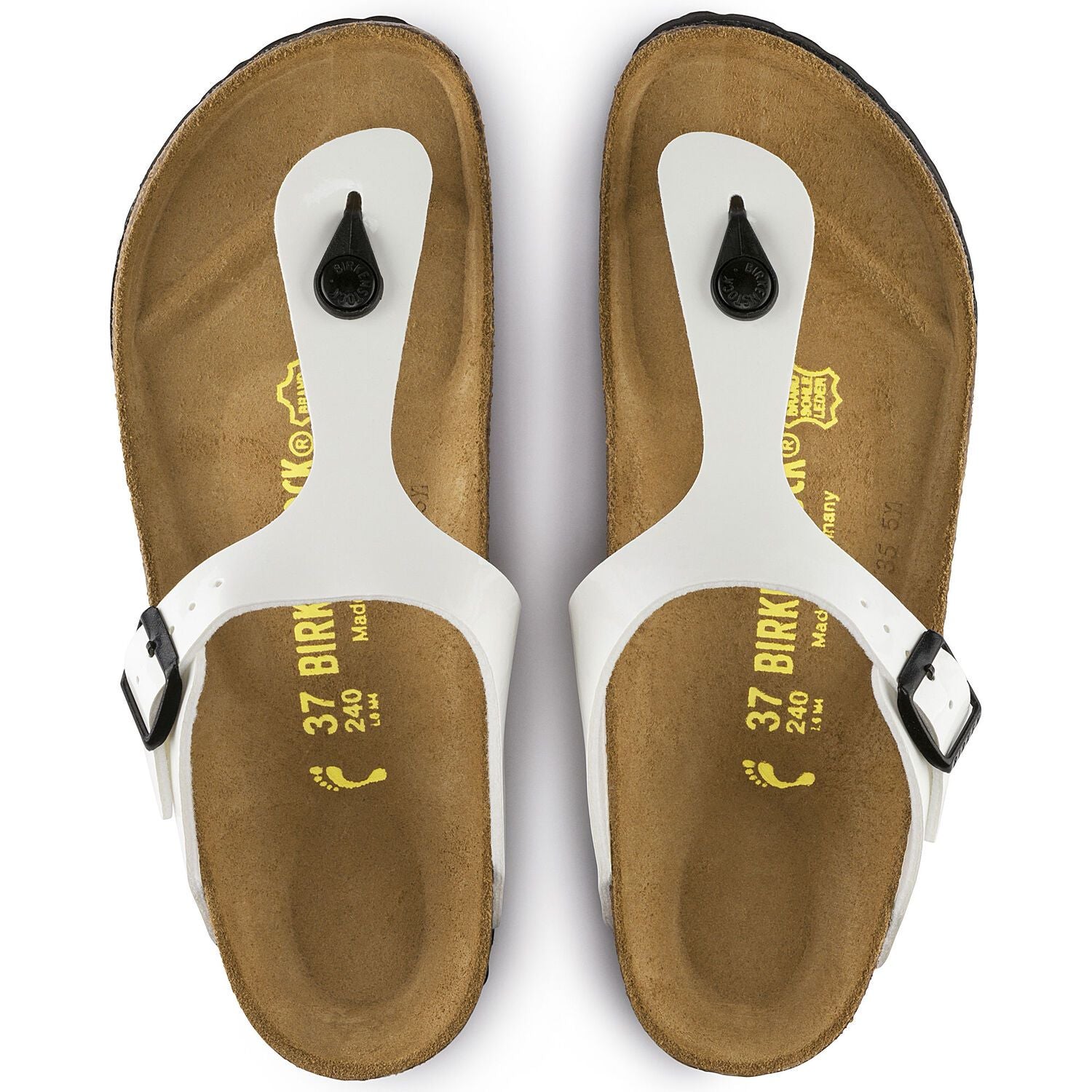 birkenstock gizeh white patent