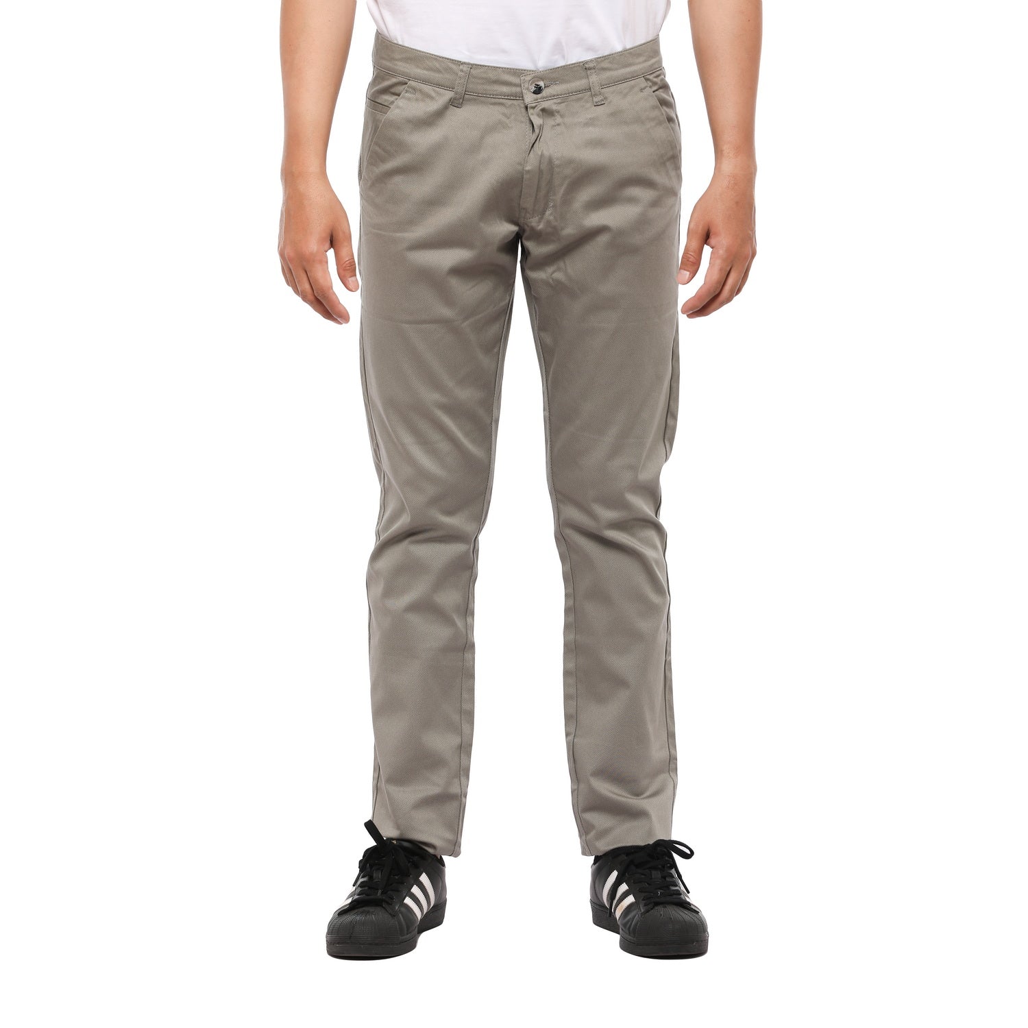 Grey Printed Mens Cotton Formal Trousers Regular Fit