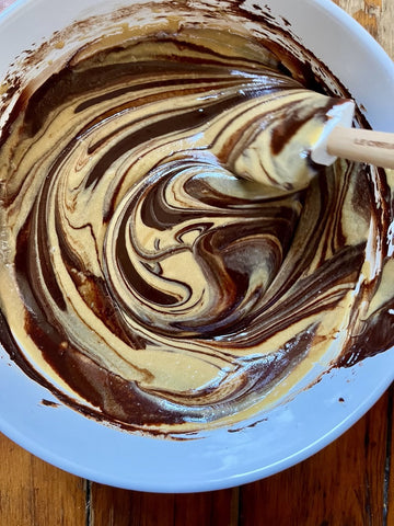 Swirling mousse batter