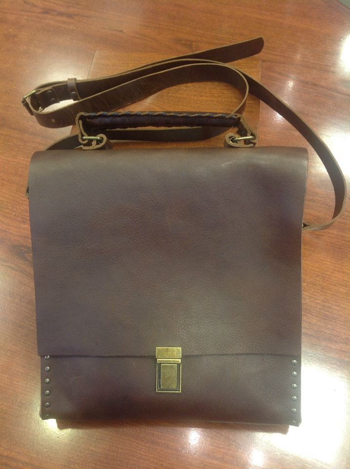 Dark Brown men's leather satchel