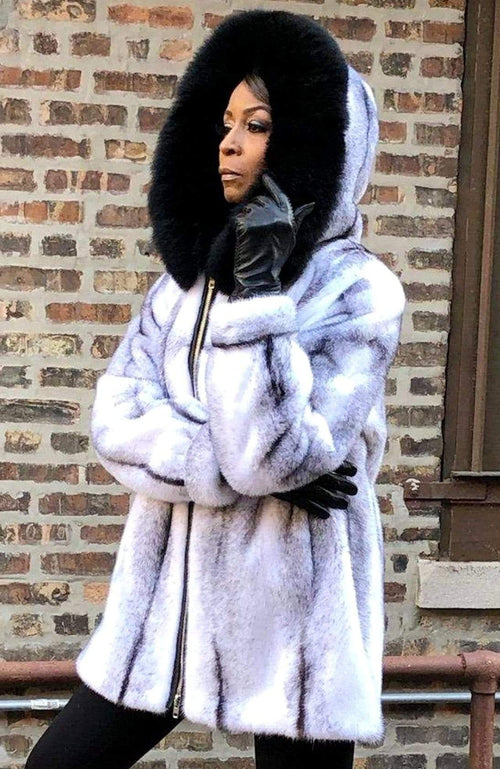 Semi-Sheared Ranch Mink Fur Jacket