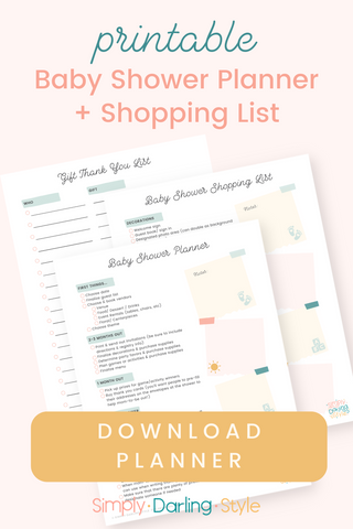 Free Download for Printable Baby Shower Planner and Shopping List