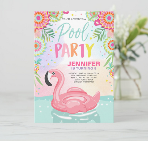 pool party invitation ideas for girls