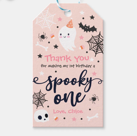 halloween first birthday gift tag