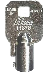 Close up view of Ilco tubular  or cylindrical bladed key