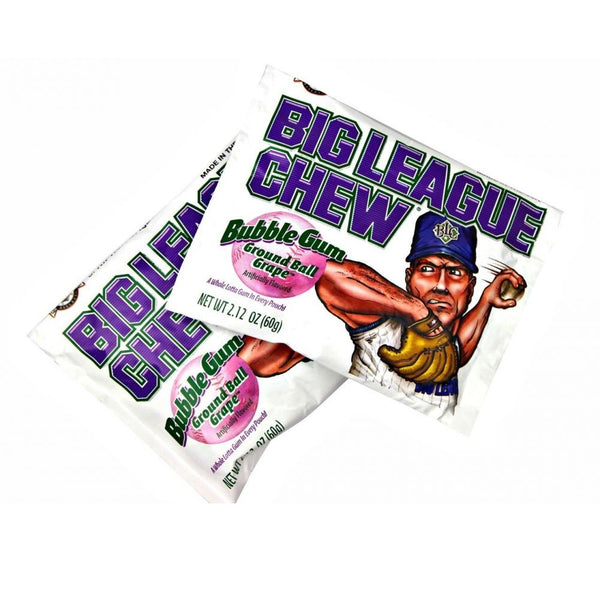 Big League Chew Bubble Gum, Grape Ball Grape, Non Chocolate Candy