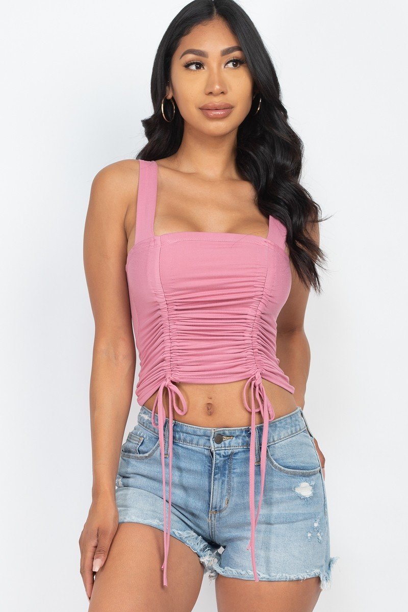 String Square Neck Crop Top
