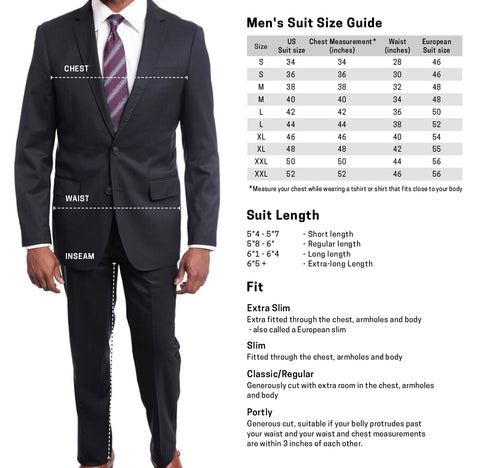 Sizing Chart for Suits – The Suit Depot