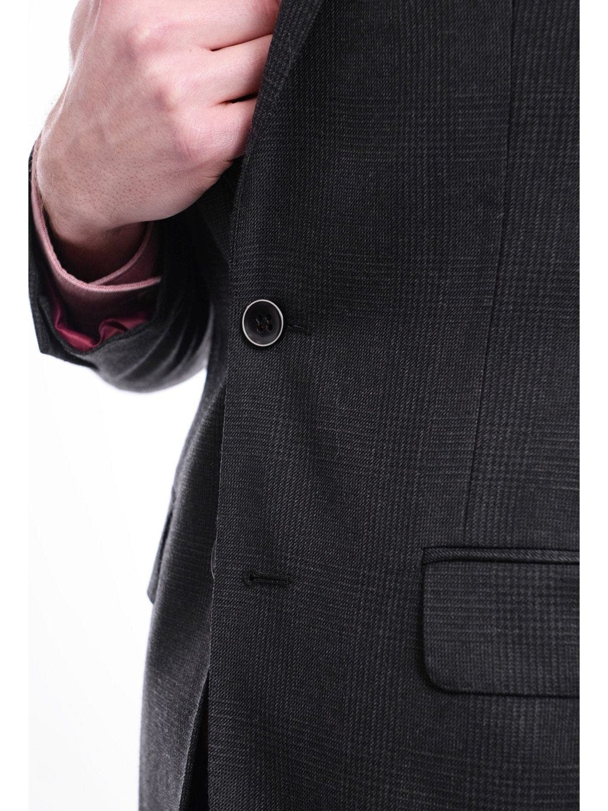 Arthur Black BLAZERS Arthur Black Slim Fit Charcoal Gray Glen Plaid Wool Blazer Sportcoat