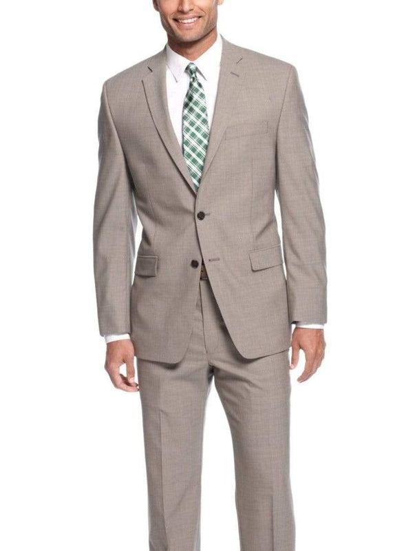 Calvin Klein Extreme X Slim Fit Light Gray Mini Check Two Button Wool Suit  | The Suit Depot