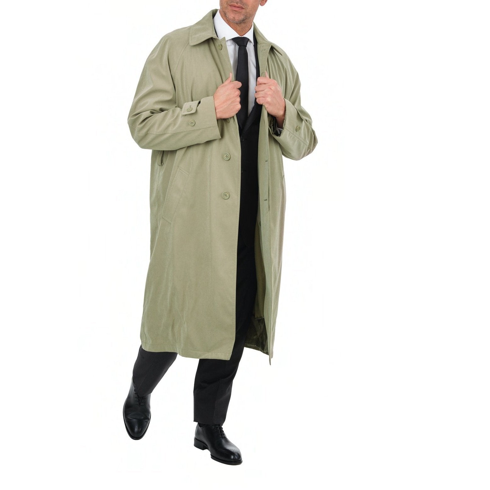 boom vis voor Men's Single Breasted Beige Long Trench Coat Jacket With Removable Belt &  Liner | The Suit Depot