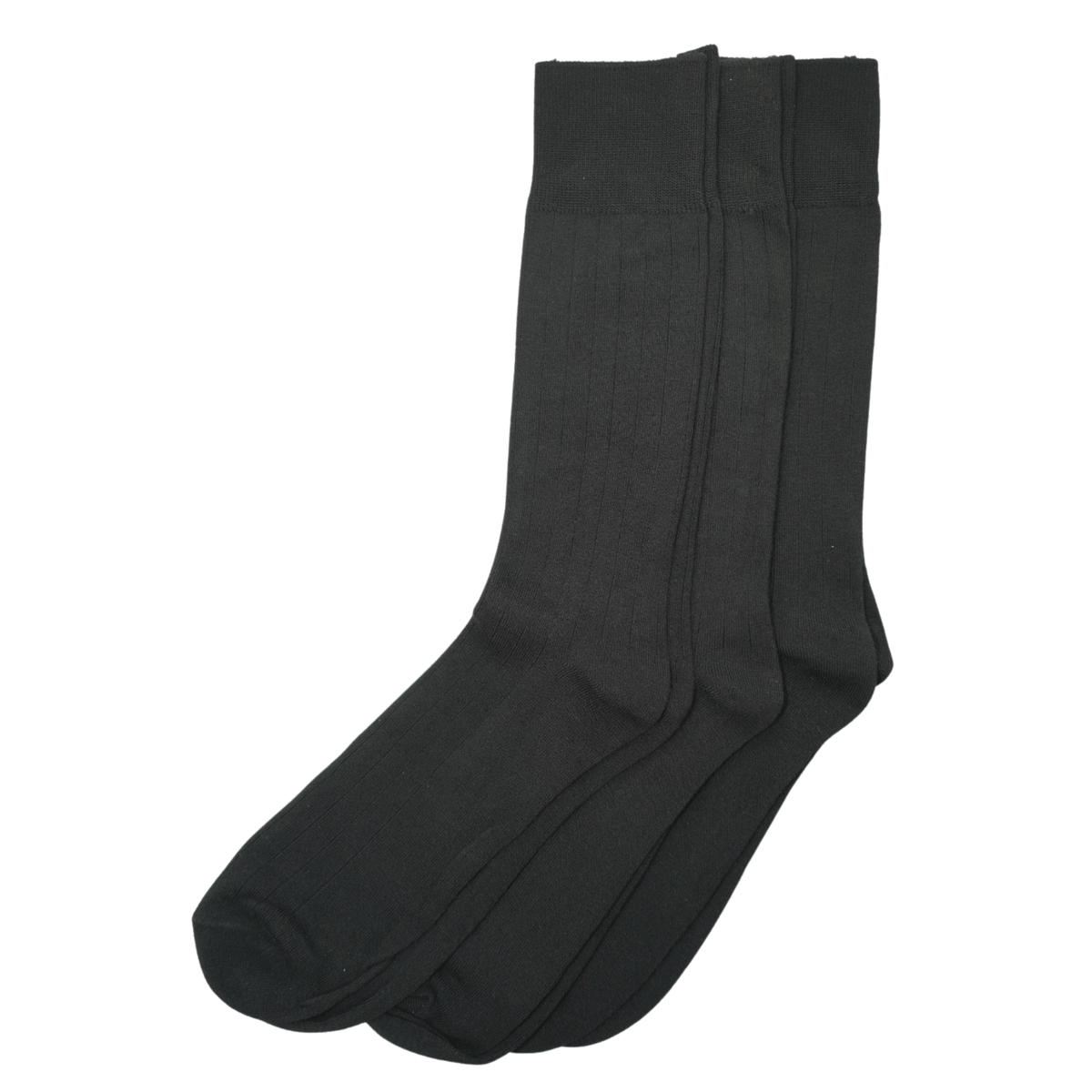 Ike Behar ACCESSORIES Ike Behar Mens Solid Black 3 Pack Bamboo Socks