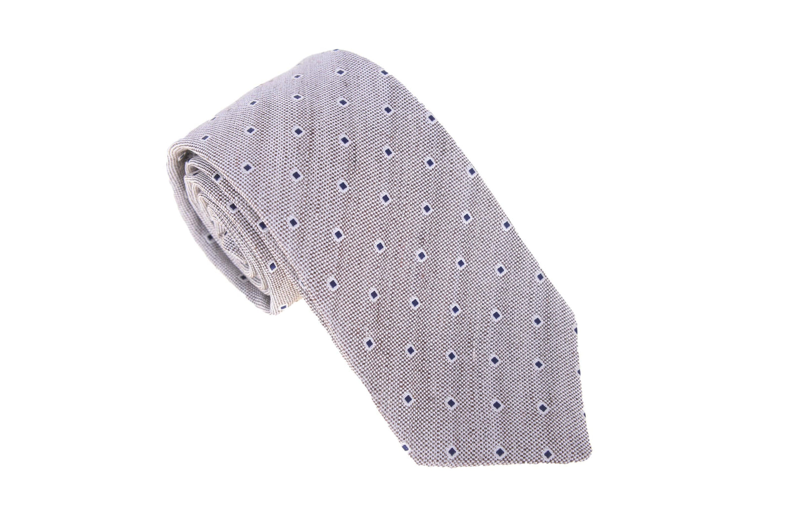 Kiton Micro Dot Silk Tie Navy at