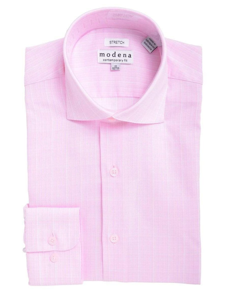 uitbreiden Artefact Ijsbeer Mens Slim Fit Pink & White Checkered Spread Collar Cotton Blend Dress Shirt  | The Suit Depot
