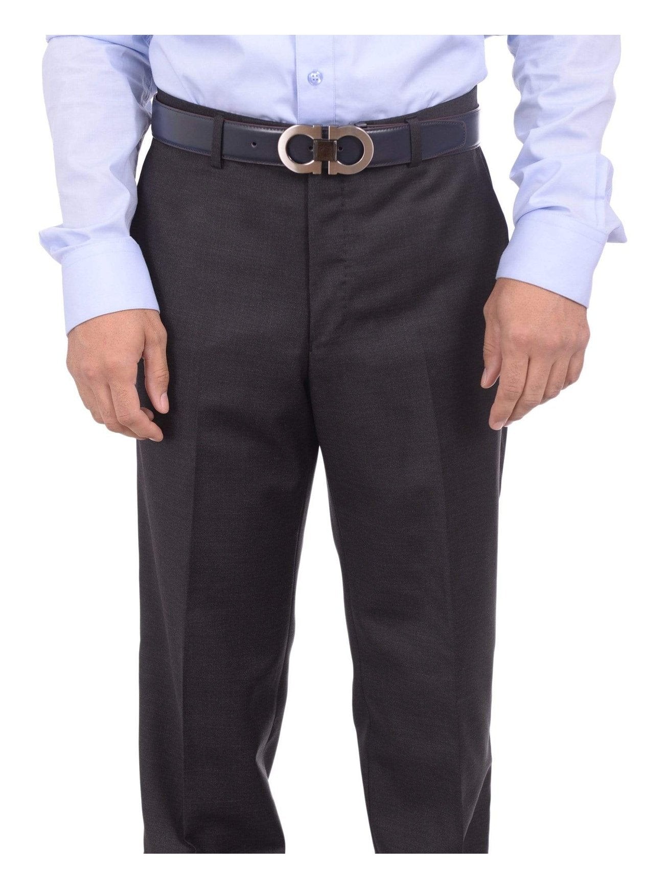 Light Grey 100% Wool Pants - The Suit Spot