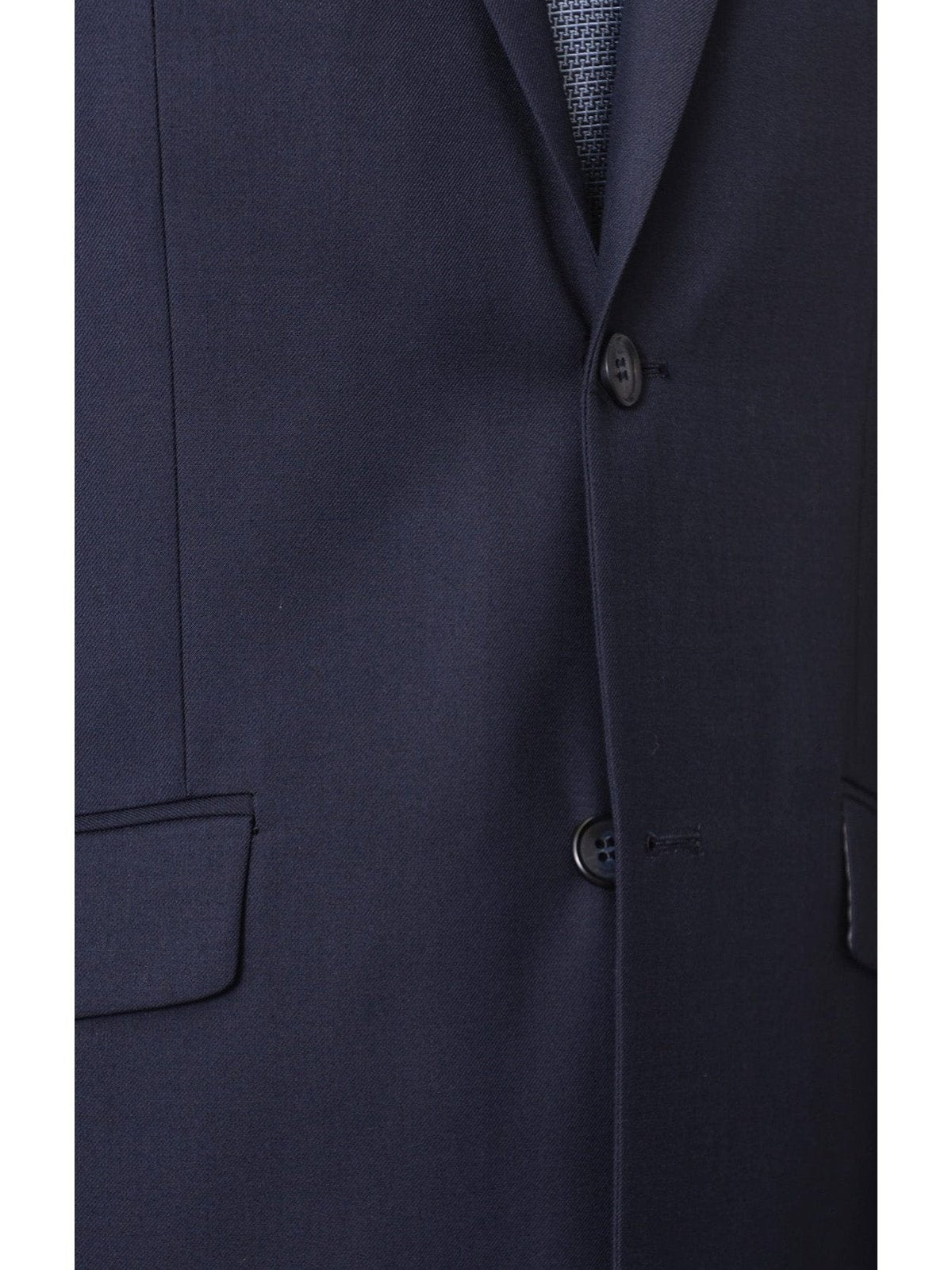 Men's Raphael Slim Fit Solid Navy Blue Wool-touch Two Button 2 Piece ...