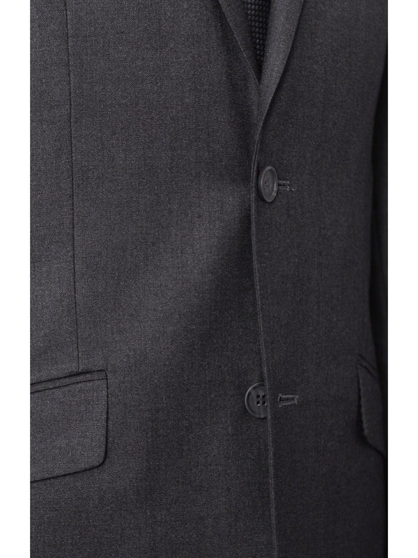 Raphael Slim Fit Solid Medium Gray Two Button Suit | The Suit Depot