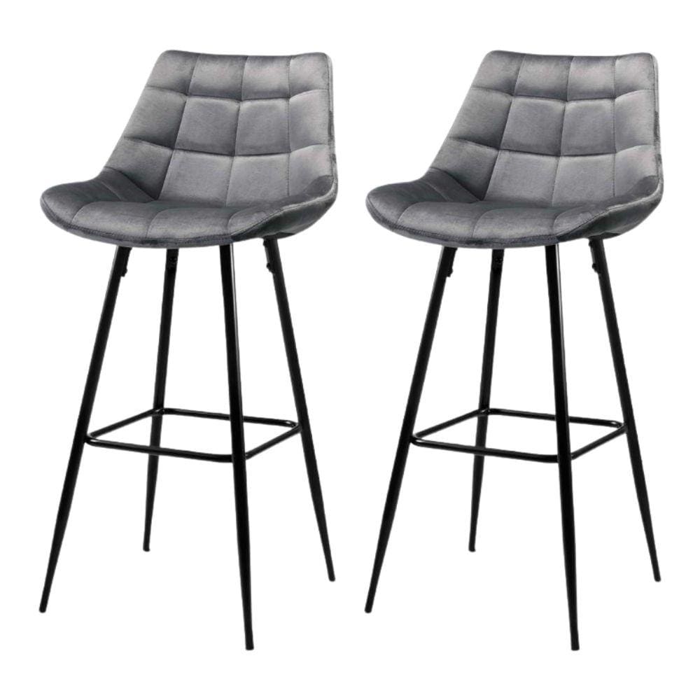 velvet gray bar stools