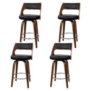 4 wooden bar stools