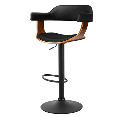 Donna Wooden Bar Stool Leather Swivel Black Frame Bar Stool Home