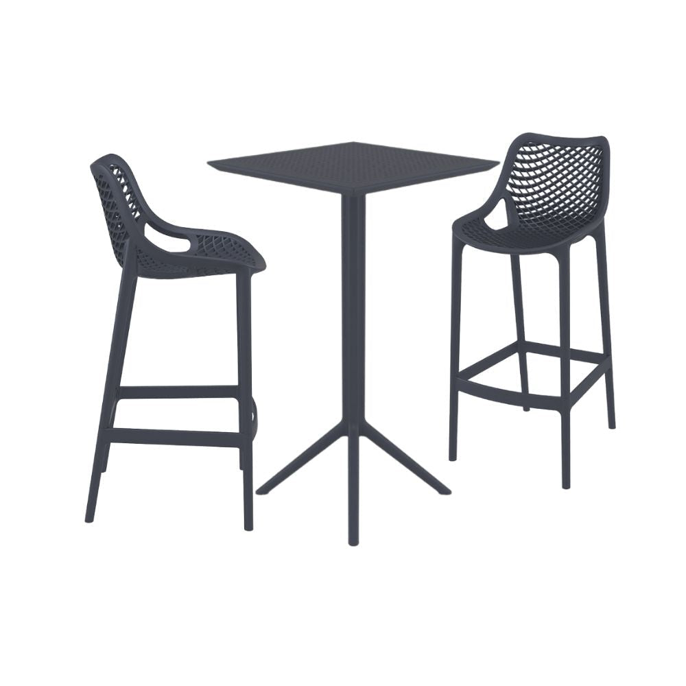 set of 3 bar stools white