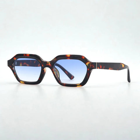 Stellan Tortoise Blue Gradient Retro Square Sunglasses with bold tortoise frame and stylish blue gradient lenses â perfect for a vintage yet modern look.