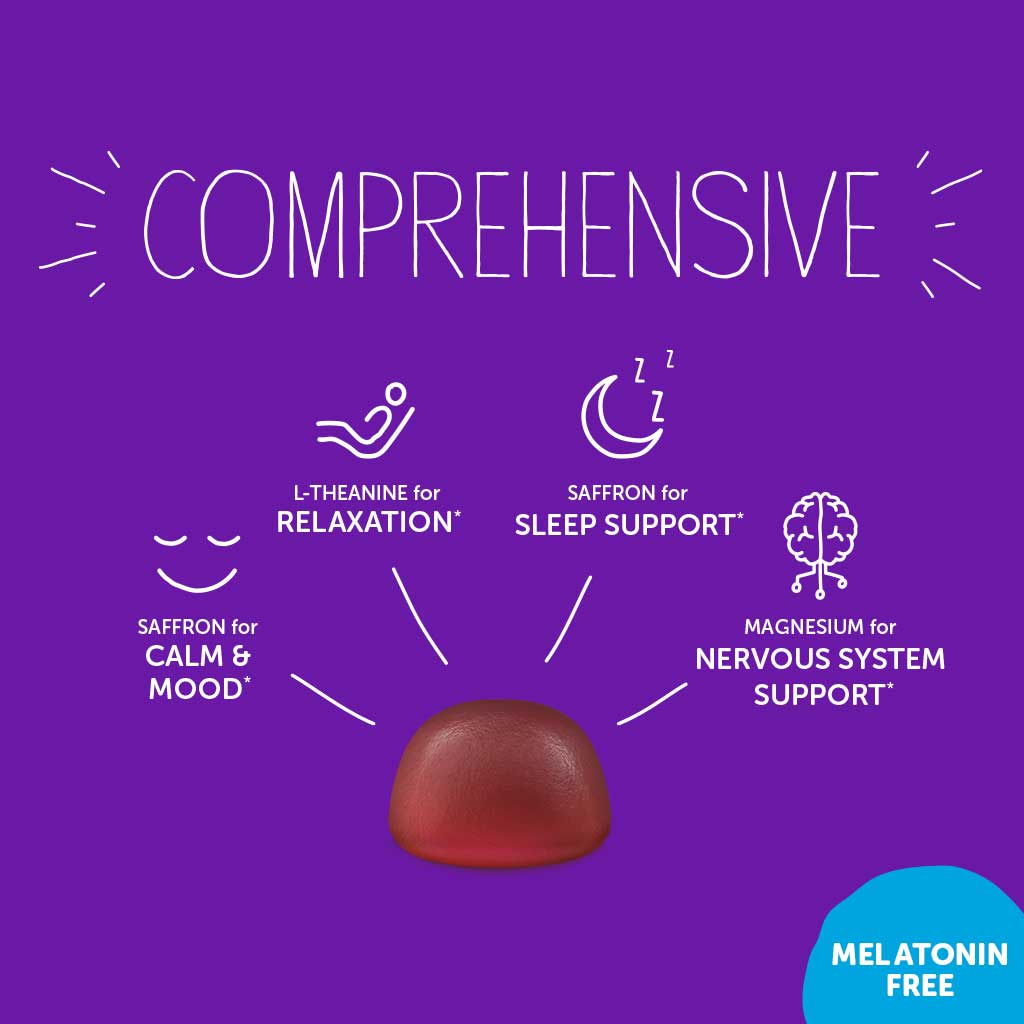 Comprehensive - Saffron for Calm and mood, l-theanine for relaxation, saffron for sleep support, magnesium for nervous system, support - melatonin free