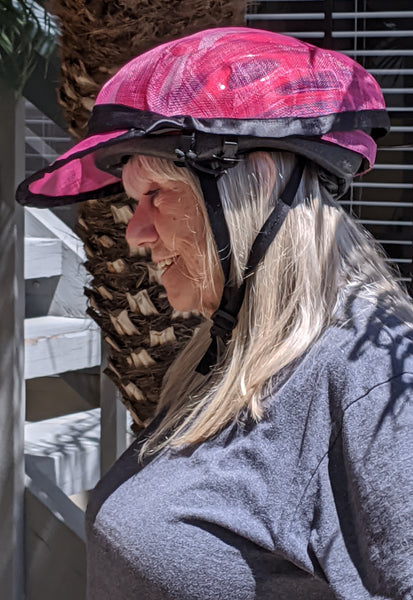 hot pink bike helmet