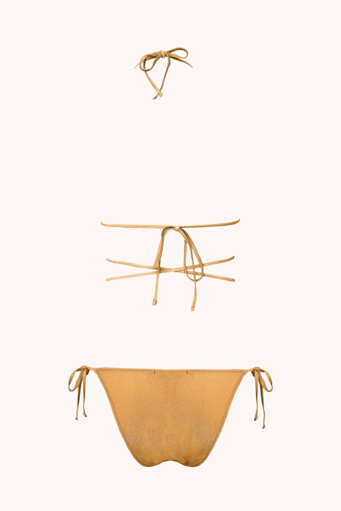 Paillettes Tie-side Microkini in Gold