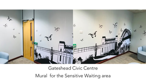 Gateshead Civic Centre - quiet waiting area mural