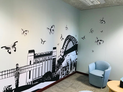 Gateshead Civic centre wall mural