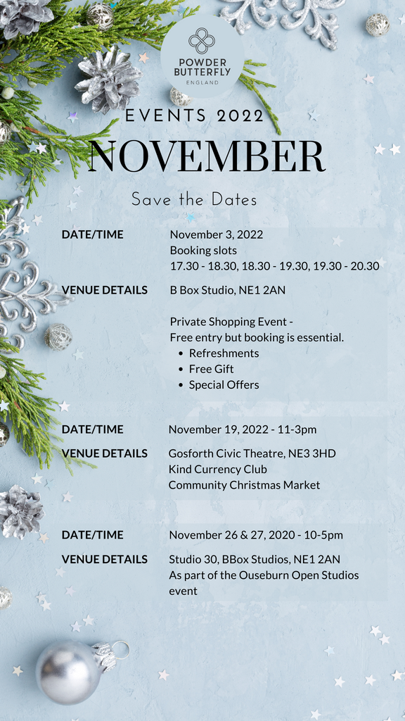 Powder Butterfly November events 