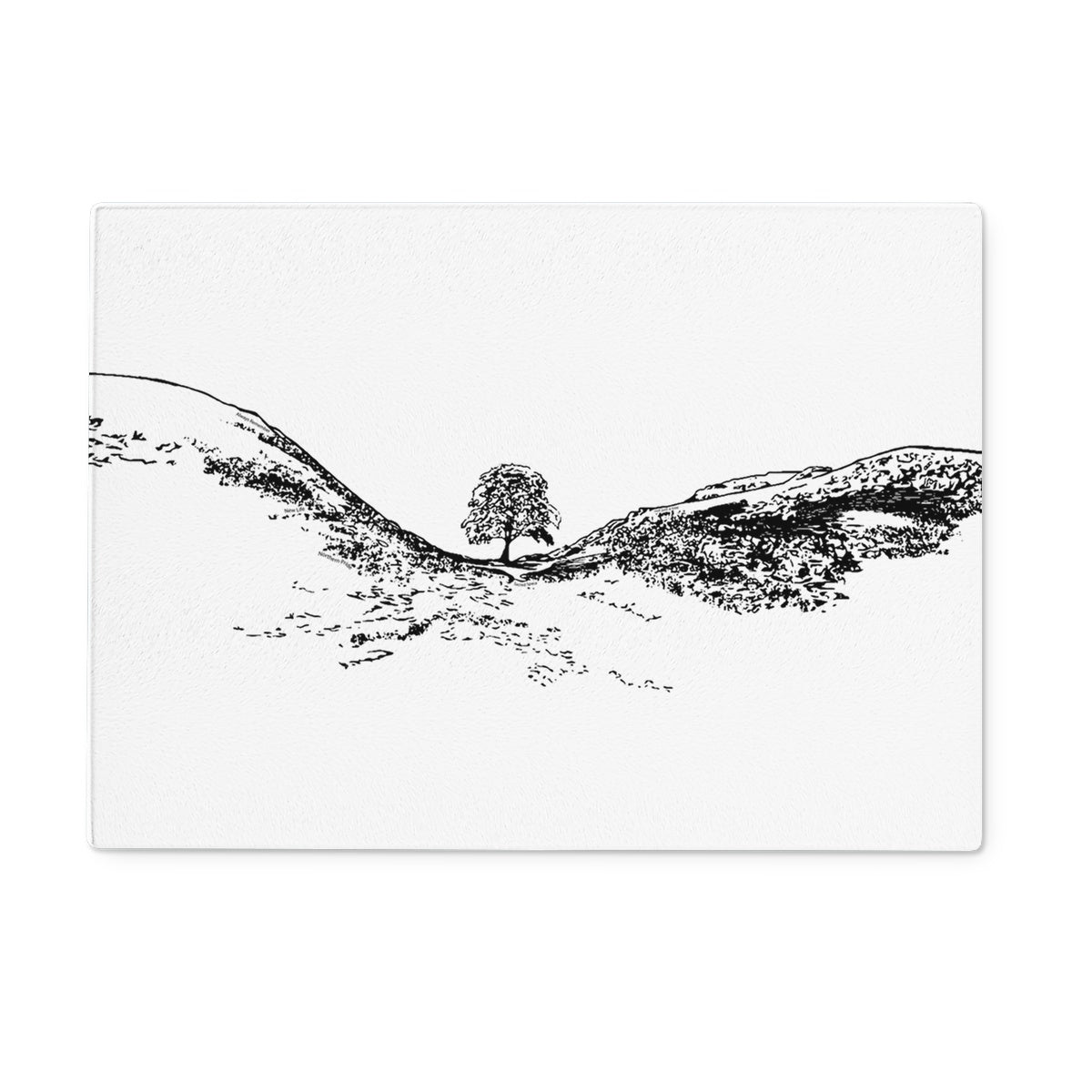 Sycamore Gap Themed Gifts - Glass Chopping Board/Placemat