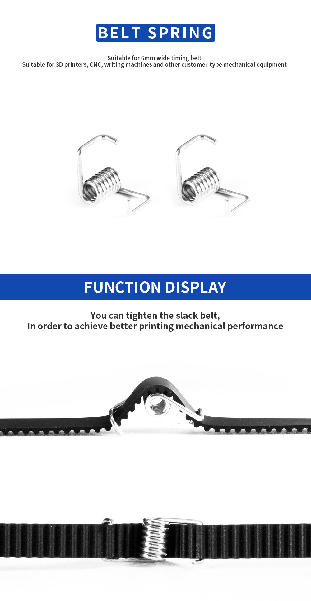 3D Printer Parts Torsion Spring Belt Locking Spring – Tronxy 3D ...