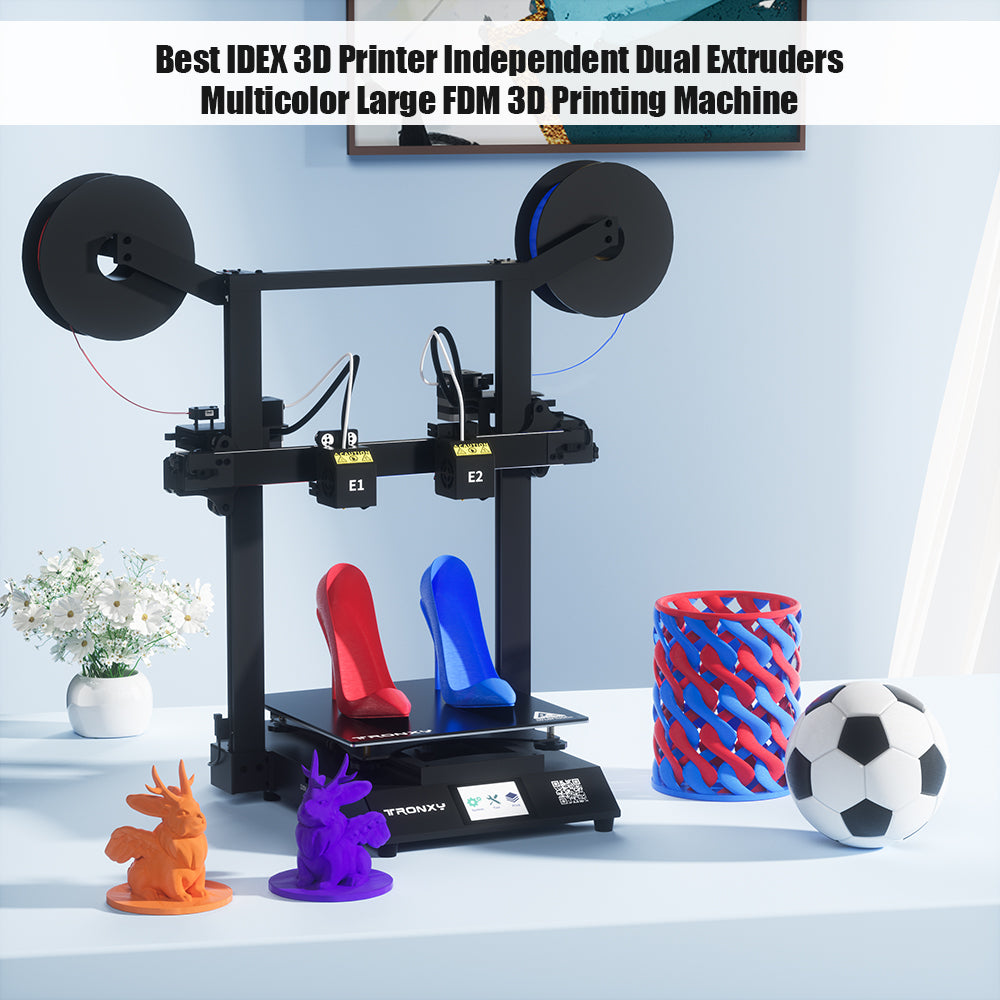 Tronxy IDEX 3D Printer Gemini S Two Head Multicolor Large FDM 3D Print