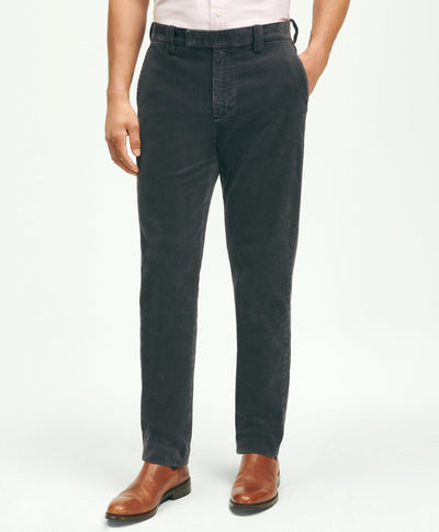 Bergamo Faded Black Cotton and Linen Stretch Chino - Custom Fit Pants