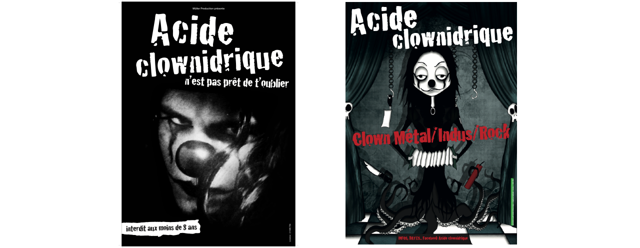 Les affiches de clown d'Acide Clownidrique