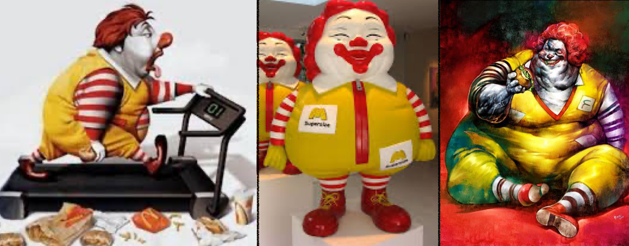 Mascotte Clown McDonalds obèse