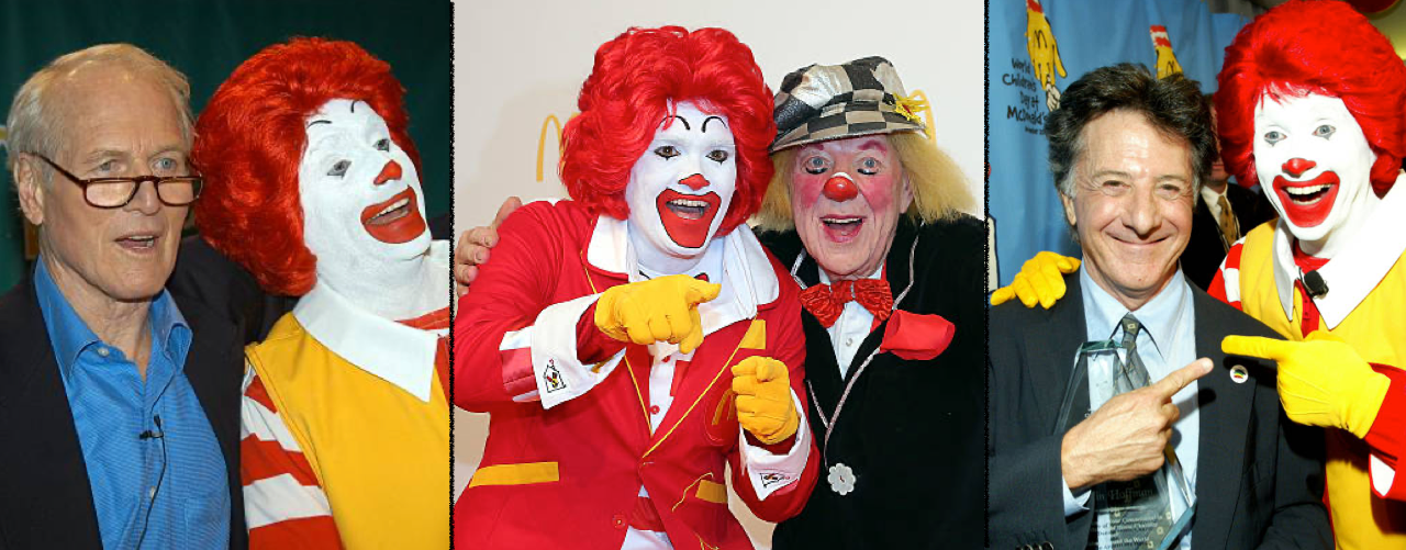 personnalités public avec le clown Ronald McDonalds