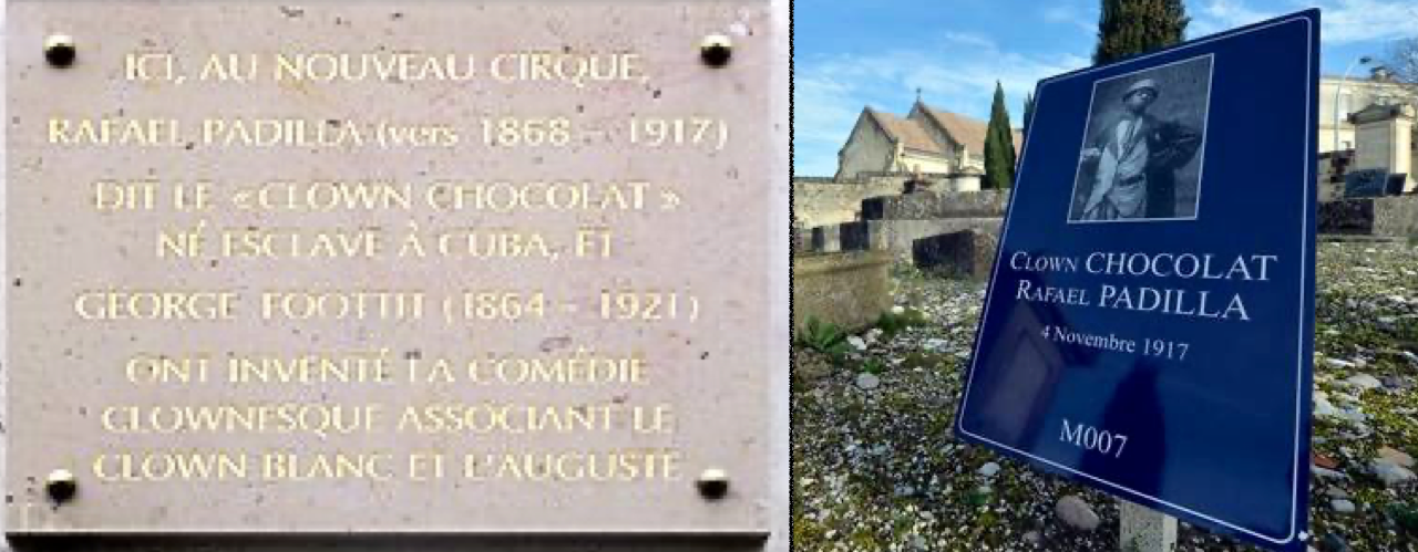 plaque commémorative et plaque tombale pour Rafael dit chocolat